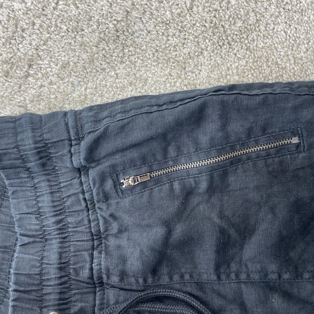Athleta Women Pants 6 Cabo Linen Wide Leg Pant Black Elastic Waist 30 Inseam 2-0 - Picture 4 of 10